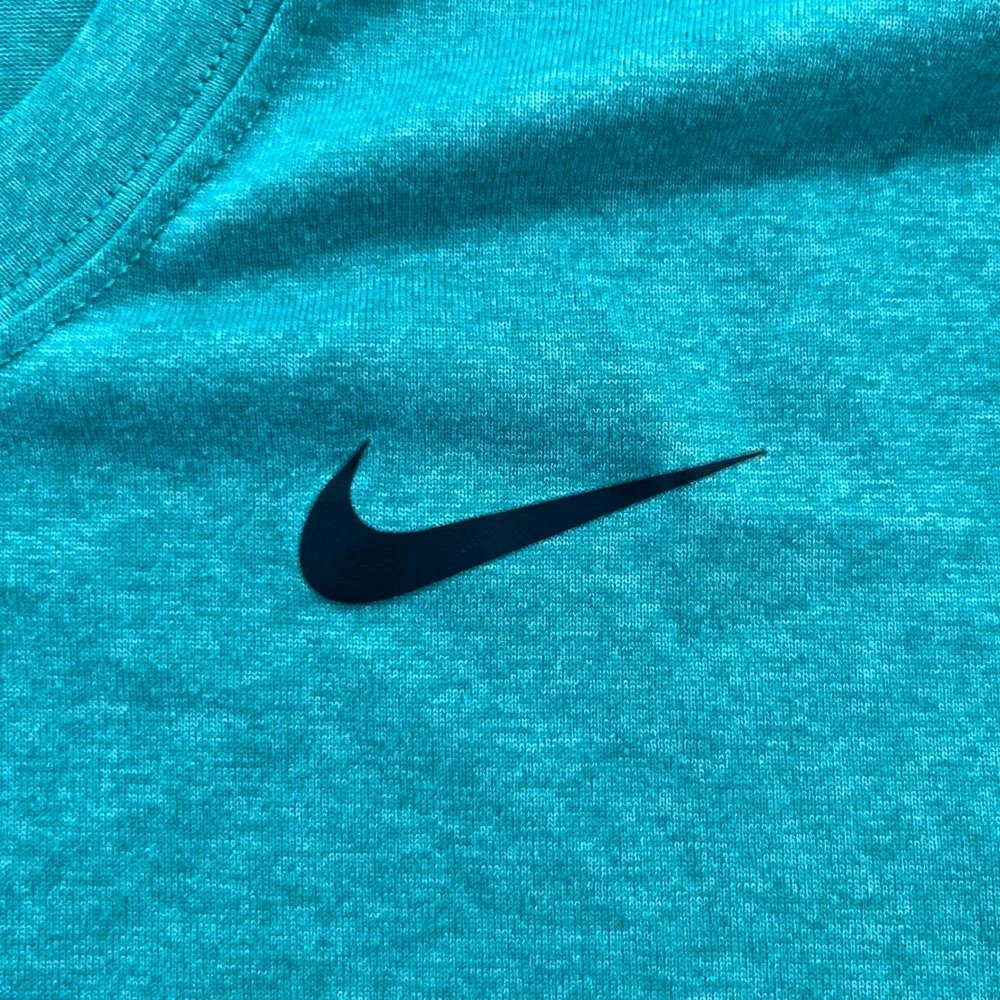 Nike Dri-FIT Mens Training Shirt Teal Green Heathered Short Sleeve Tee Small